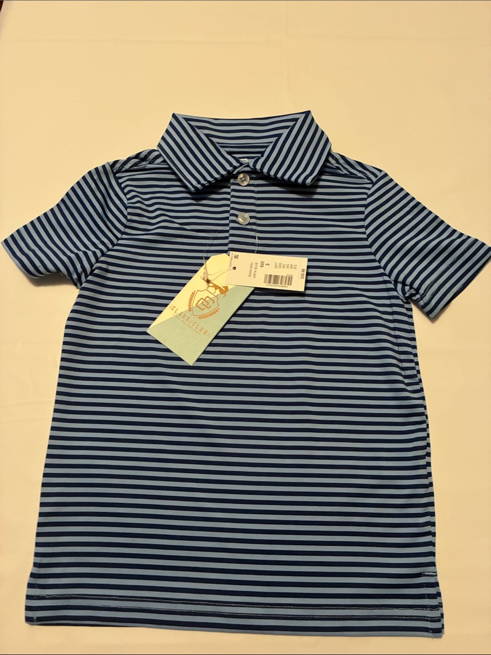 Class Club Navy and Light Blue Striped Polo Shirt